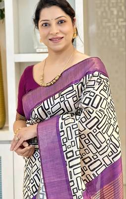 Soft tussar silk sarees with beautiful digital print attractive checks design saree  with tassels 2