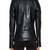 Women’s black lambskin leather biker jacket slim fit belted waist zip style