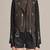 Women’s two-tone biker jacket  brown & black leather zip front style