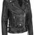 Women’s genuine black lambskin leather motorcycle jacket