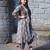 grey printed kurti with patchwork kurta set