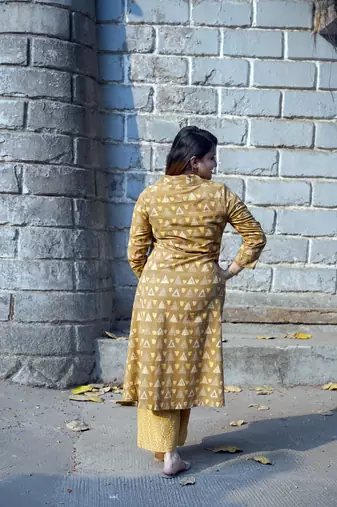 handblock printed kurti with kurta set