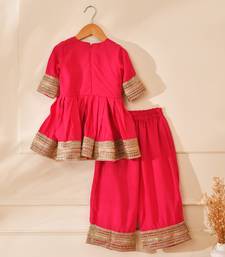 Pink modal solid kurta with palazzo