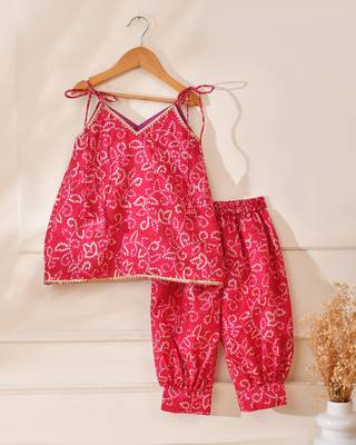 Pink silk printed kurta with salwar pant 3