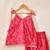 Pink silk printed kurta with salwar pant