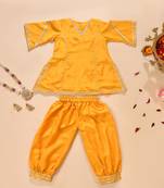 Yellow modal solid kurta with salwar