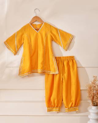Yellow modal solid kurta with salwar 2