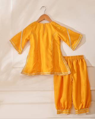 Yellow modal solid kurta with salwar 4