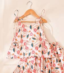 Multicolor silk printedtop with lehenga