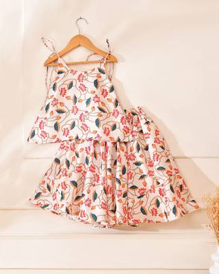 Multicolor silk printedtop with lehenga 3