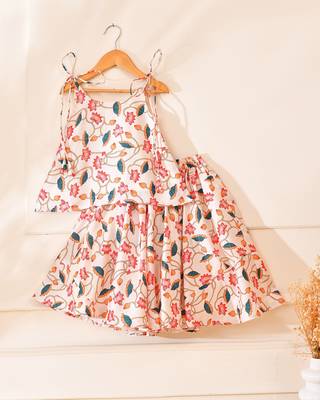 Multicolor silk printedtop with lehenga 4