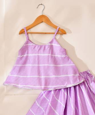 Purple silk stripestop with lehenga 2