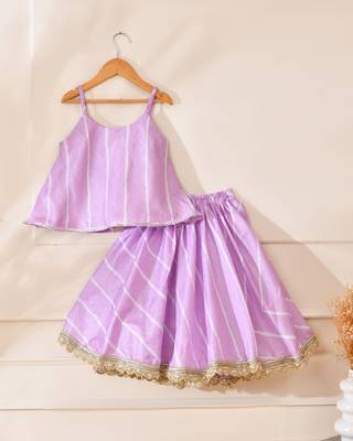Purple silk stripestop with lehenga 4