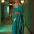 Sea green soft silk blend banarasi jacuard work designer party wear saree with unstitched blouse piece