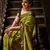 Parrot green soft silk blend banarasi jacuard work designer party wear saree with unstitched blouse piece
