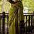 Parrot green soft silk blend banarasi jacuard work designer party wear saree with unstitched blouse piece