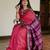 Rani pink soft silk blend banarasi jacuard work designer party wear saree with unstitched blouse piece