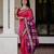 Rani pink soft silk blend banarasi jacuard work designer party wear saree with unstitched blouse piece