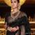Black soft silk blend banarasi jacuard work designer party wear saree with unstitched blouse piece