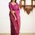 Wine soft silk blend banarasi jacuard work designer party wear saree with unstitched blouse piece