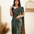Green soft silk blend banarasi jacuard work designer party wear saree with unstitched blouse piece