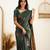Green soft silk blend banarasi jacuard work designer party wear saree with unstitched blouse piece