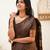 Brown soft silk blend banarasi jacuard work designer party wear saree with unstitched blouse piece