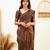 Brown soft silk blend banarasi jacuard work designer party wear saree with unstitched blouse piece