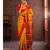 Yellow red soft silk blend banarasi jacuard work designer party wear saree with unstitched blouse piece