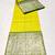 Yellow green soft silk blend banarasi jacuard work designer party wear saree with unstitched blouse piece