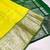Yellow green soft silk blend banarasi jacuard work designer party wear saree with unstitched blouse piece