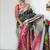 Black pink soft silk blend banarasi jacuard work designer party wear saree with unstitched blouse piece