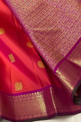 Red wine silk blend banarasi saree with unstitched blouse piece