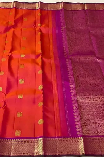Red wine silk blend banarasi saree with unstitched blouse piece