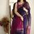Purple pink soft linen blend banarasi jacuard work designer party wear saree with unstitched blouse piece