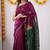 Rani green soft linen blend banarasi jacuard work designer party wear saree with unstitched blouse piece