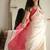 White pink soft linen blend banarasi jacuard work designer party wear saree with unstitched blouse piece