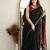 Black red soft linen blend banarasi jacuard work designer party wear saree with unstitched blouse piece
