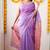 Lavender pink soft linen blend banarasi jacuard work designer party wear saree with unstitched blouse piece