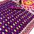 Purple soft  saree with zari weawing meenakari rich pallu and unique ikkat border