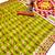 Green soft  saree with zari weawing meenakari rich pallu and unique ikkat border