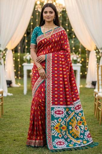 Pink soft  saree with zari weawing meenakari rich pallu and unique ikkat border