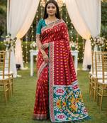 Pink soft  saree with zari weawing meenakari rich pallu and unique ikkat border