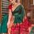 Green red soft silk blend banarasi jacuard work designer party wear saree with unstitched blouse piece