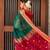 Green red soft silk blend banarasi jacuard work designer party wear saree with unstitched blouse piece