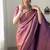 Purple soft cotton banarasi jacuard work designer party wear saree with unstitched blouse piece