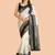 White black soft silk blend banarasi jacuard work designer party wear saree with unstitched blouse piece