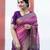 Pink wine soft linen blend banarasi jacuard work designer party wear saree with unstitched blouse piece