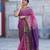 Pink wine soft linen blend banarasi jacuard work designer party wear saree with unstitched blouse piece