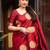 Red soft silk blend banarasi jacuard work designer party wear saree with unstitched blouse piece